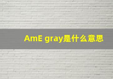 AmE gray是什么意思